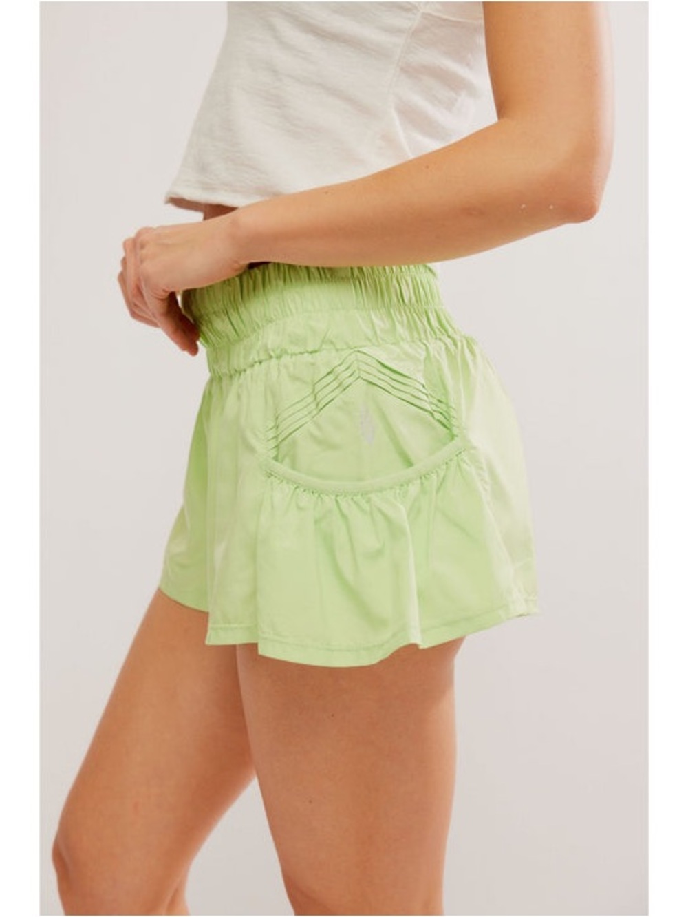 NWT Free People Movement Get Your Flirt On Shorts in Lighting Lime, XL